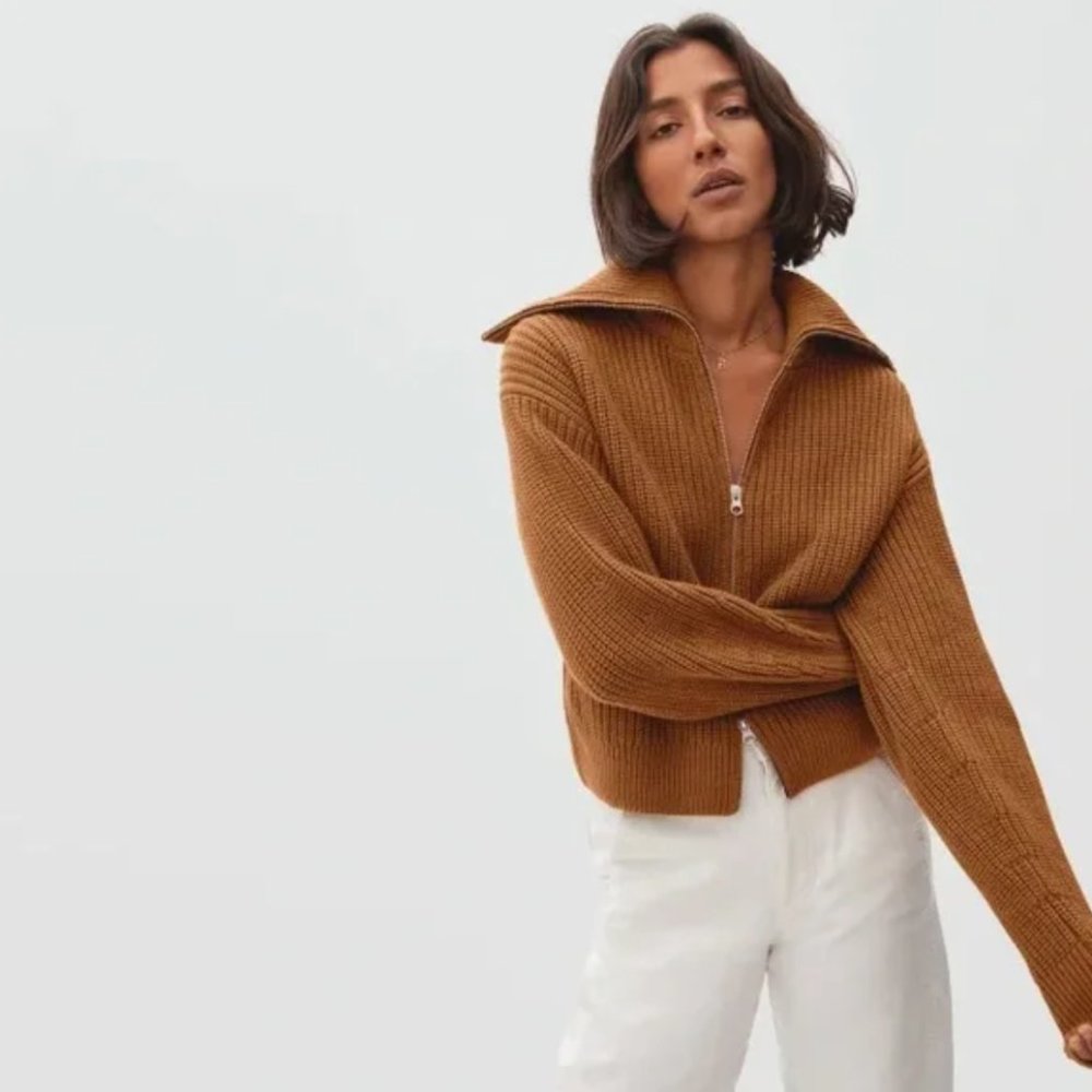 Everlane Chunky Cardigan in Toasted Almond